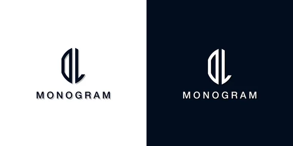 Leaf Style Initial Letter Monogram Logo Logo Incorporate Two Creative — Vettoriale Stock