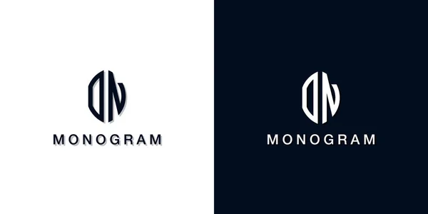 Leaf Style Initial Letter Monogram Logo Logo Incorporate Two Creative —  Vetores de Stock