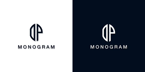 Leaf 스타일의 Monogram 로고는 창의적 방법으로 창의적 글자가 포함되어 있습니다 — 스톡 벡터