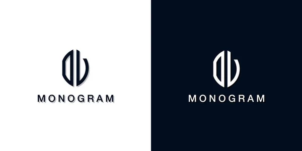 Style Feuille Lettre Initiale Logo Monogramme Logo Incorporer Avec Deux — Image vectorielle