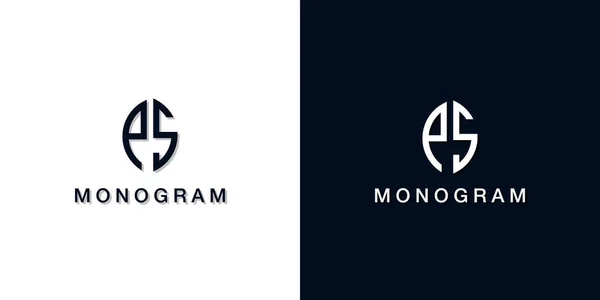 Bladstijl Initialen Letter Monogram Logo Dit Logo Bevat Creatieve Wijze — Stockvector