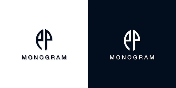 Leaf Style Initial Letter Monogram Logo Logo Incorporate Two Creative — ストックベクタ