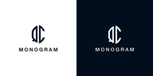 Leaf Style Initial Letter Monogram Logo Logo Incorporate Two Creative — Stockvector