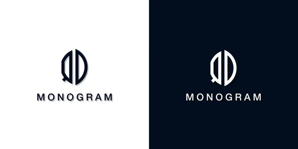 Leaf Style Initial Letter Monogram Logo Logo Incorporate Two Creative — 스톡 벡터