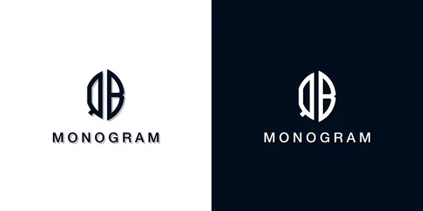 Logo Monogram Bergaya Daun Logo Ini Menggabungkan Dengan Dua Huruf - Stok Vektor