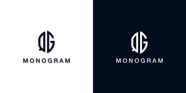 Leaf Style Initial Letter Monogram Logo Logo Incorporate Two Creative — Vetor de Stock