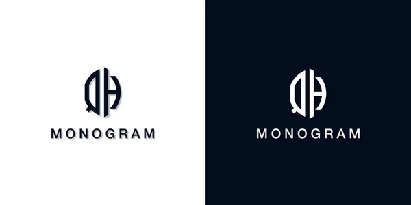 Leaf Style Initial Letter Monogram Logo Logo Incorporate Two Creative — Stock Vector