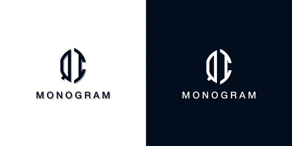 Leaf Style Initial Letter Monogram Logo Logo Incorporate Two Creative — стоковый вектор