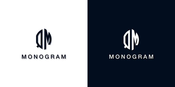 Leaf Style Initial Letter Monogram Logo Logo Incorporate Two Creative — Stock Vector