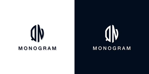 葉のスタイル初期文字Qnモノグラムロゴ このロゴには創造的な方法で2つの創造的な手紙が組み込まれています 会社やブランド名が最初の文字を開始するのに適しています — ストックベクタ