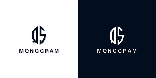 Leaf Style Initial Letter Monogram Logo Logo Incorporate Two Creative — Stockový vektor