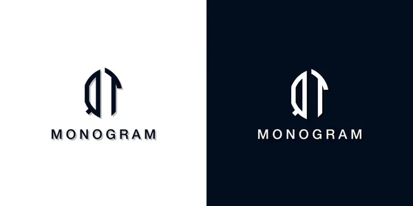 Leaf Style Initial Letter Monogram Logo Logo Incorporate Two Creative — Stok Vektör