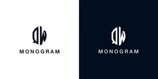 Liściasta Litera Początkowa Monogram Logo Logo Łączy Się Dwoma Kreatywnymi — Wektor stockowy