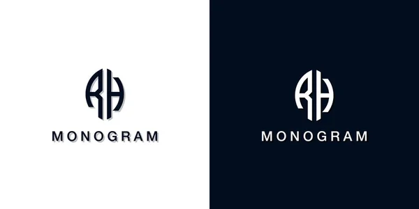 Style Feuille Lettre Initiale Logo Monogramme Logo Incorporer Avec Deux — Image vectorielle