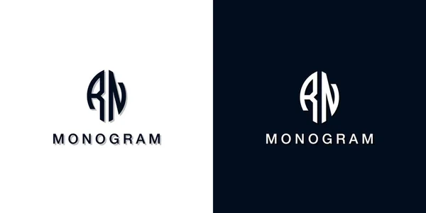 Leaf Style Initial Letter Monogram Logo Logo Incorporate Two Creative — Stockvector