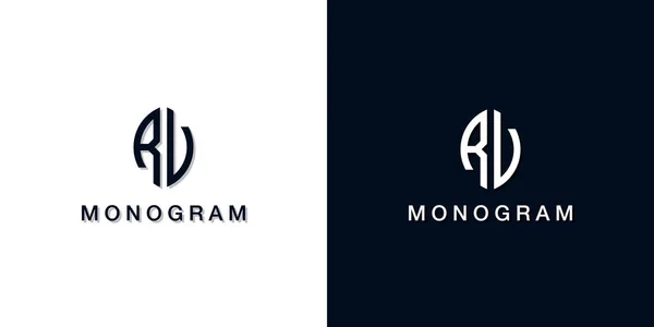 葉のスタイル初期文字Rvのモノグラムロゴ このロゴには創造的な方法で2つの創造的な手紙が組み込まれています 会社やブランド名が最初の文字を開始するのに適しています — ストックベクタ