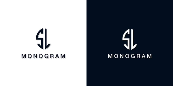 Leaf Style Initial Letter Monogram Logo Logo Incorporate Two Creative — Vector de stock