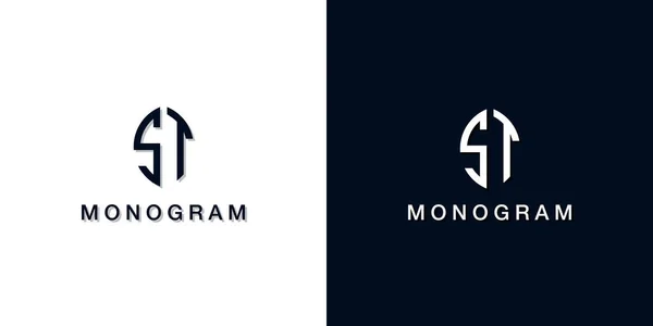 Bladstil Första Bokstaven Monogram Logotyp Denna Logotyp Innehåller Två Kreativa — Stock vektor