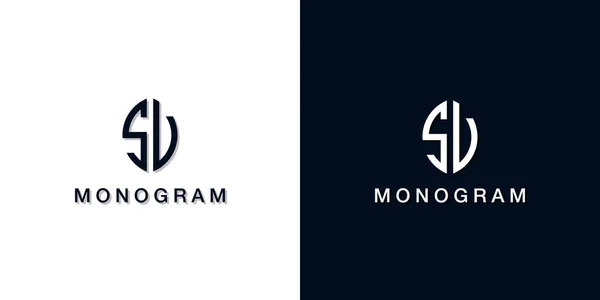 Leaf Style Initial Letter Monogram Logo Logo Incorporate Two Creative — Vector de stock