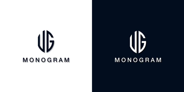 Leaf Style Initial Letter Monogram Logo Logo Incorporate Two Creative — Stockový vektor