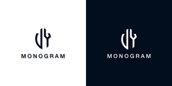 Leaf Style Initial Letter Monogram Logo Logo Incorporate Two Creative — Archivo Imágenes Vectoriales