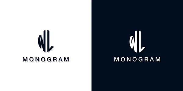 Leaf Style Initial Letter Monogram Logo Logo Incorporate Two Creative — Vector de stock