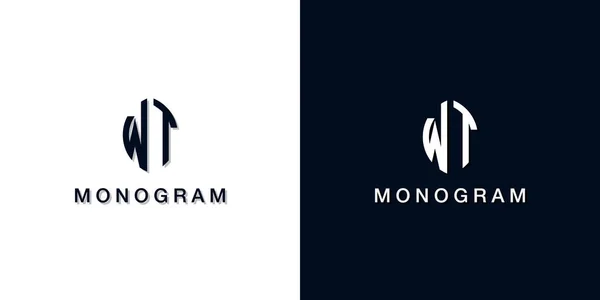 Logo Monogramma Stile Foglia Iniziale Questo Logo Incorpora Con Due — Vettoriale Stock