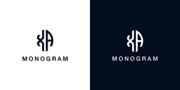 Style Feuille Lettre Initiale Logo Monogramme Logo Incorporer Avec Deux — Image vectorielle