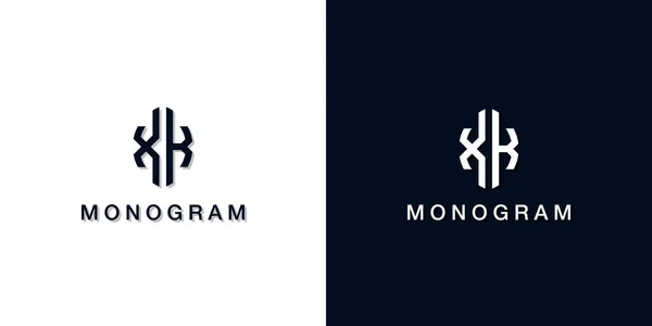 Leaf Style Initial Letter Monogram Logo Logo Incorporate Two Creative — стоковый вектор