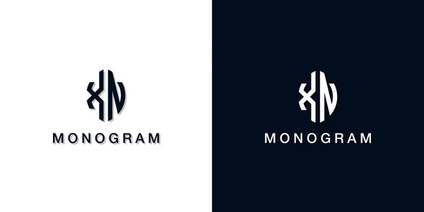 Leaf Style Initial Letter Monogram Logo Inglés Este Logotipo Incorpora — Vector de stock