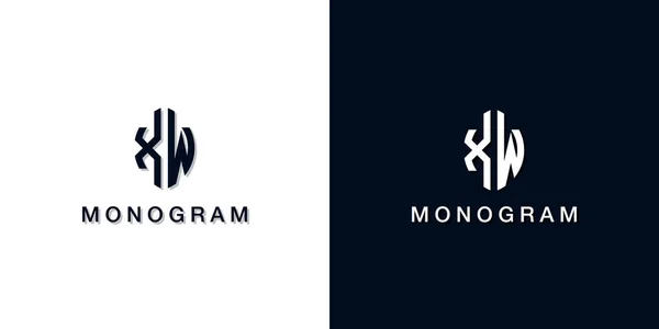 Liściasta Litera Początkowa Monogram Logo Logo Łączy Się Dwoma Kreatywnymi — Wektor stockowy