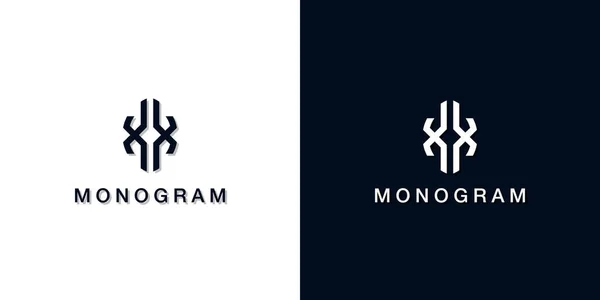 Leaf Style Initial Letter Monogram Logo Logo Incorporate Two Creative — Wektor stockowy