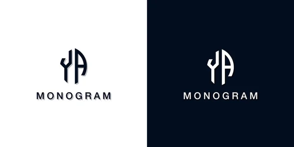 Leaf Style Initial Letter Monogram Logo Logo Incorporate Two Creative — Archivo Imágenes Vectoriales