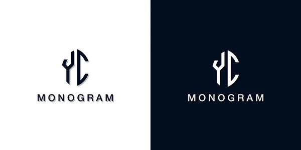 Leaf Style Initial Letter Monogram Logo Logo Incorporate Two Creative — стоковый вектор