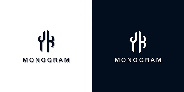 Style Feuille Lettre Initiale Logo Monogramme Logo Incorporer Avec Deux — Image vectorielle