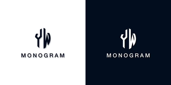 Leaf Style Initial Letter Monogram Logo Logo Incorporate Two Creative — Vector de stock