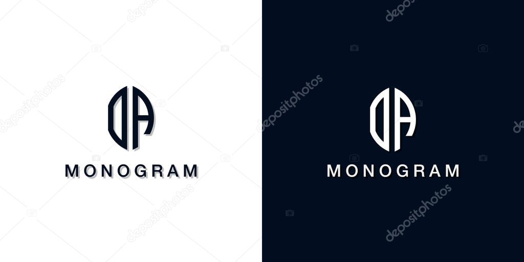 Leaf style initial letter OA monogram logo. This logo incorporate with two creative letters in the creative way. It will be suitable for which company or brand name starts those initial letters.