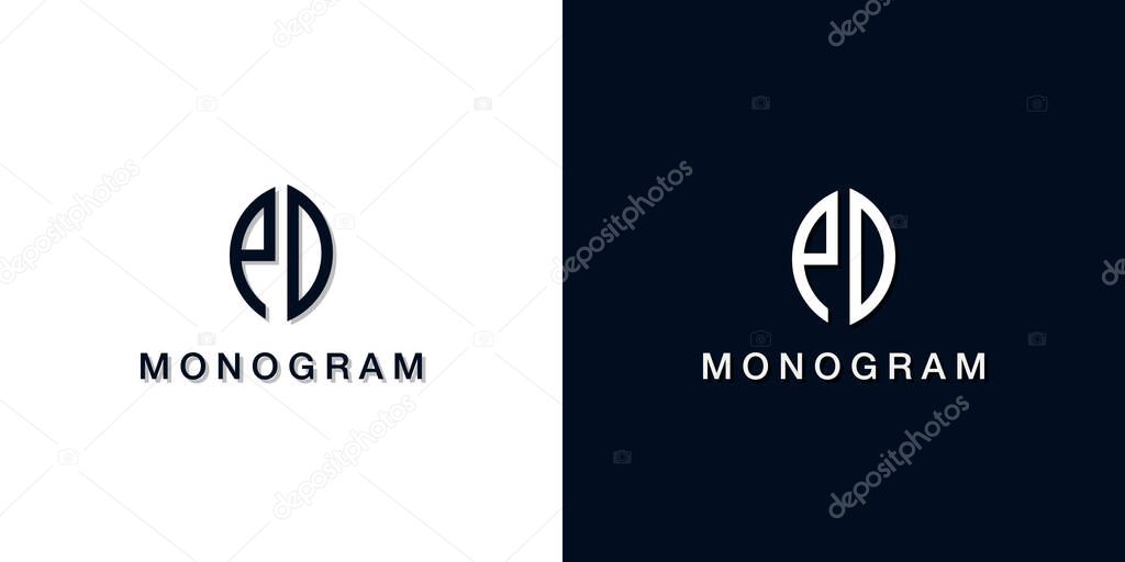 Leaf style initial letter PD monogram logo. Este logotipo incorpora con ...