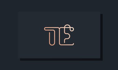 İlk harf TE logosunu en aza indir. Bu logo, klip yazı tipinden esinlenilmiştir. Hangi şirket veya markanın bu ilk uygulamayı başlattığı için uygun olacaktır.