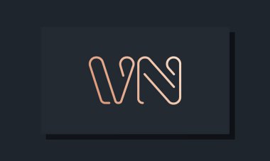 Minimum klipsli VN logosu. Bu logo, klip yazı tipinden esinlenilmiştir. Hangi şirket veya markanın bu ilk uygulamayı başlattığı için uygun olacaktır.