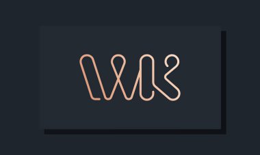 Minimum klipsli ilk harf WK logosu. Bu logo, klip yazı tipinden esinlenilmiştir. Hangi şirket veya markanın bu ilk uygulamayı başlattığı için uygun olacaktır.