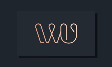 Minimum klipsli ilk harf WU logosu. Bu logo, klip yazı tipinden esinlenilmiştir. Hangi şirket veya markanın bu ilk uygulamayı başlattığı için uygun olacaktır.