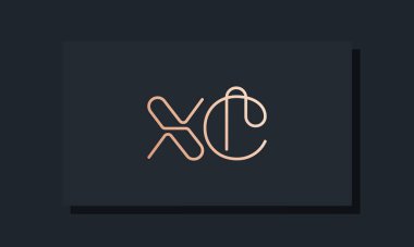 Asgari çizgi çizimleri XC logosu. Bu logo, klipsli yazı karakterinden esinlenilmiş. İlk harfleri hangi şirket ya da markanın başlattığı uygun olacaktır..