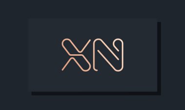 Asgari çizgi çizimleri XN logosu. Bu logo, klipsli yazı karakterinden esinlenilmiş. İlk harfleri hangi şirket ya da markanın başlattığı uygun olacaktır..