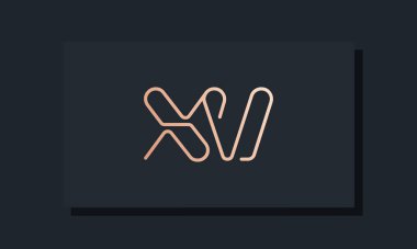 Asgari çizgi sanat ilk harfleri XV logosu. Bu logo, klipsli yazı karakterinden esinlenilmiş. İlk harfleri hangi şirket ya da markanın başlattığı uygun olacaktır..