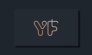 Asgari çizgi sanat baş harfleri YF logosu. Bu logo, klipsli yazı karakterinden esinlenilmiş. İlk harfleri hangi şirket ya da markanın başlattığı uygun olacaktır..