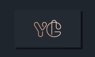 Asgari çizgi sanat baş harfleri YG logosu. Bu logo, klipsli yazı karakterinden esinlenilmiş. İlk harfleri hangi şirket ya da markanın başlattığı uygun olacaktır..