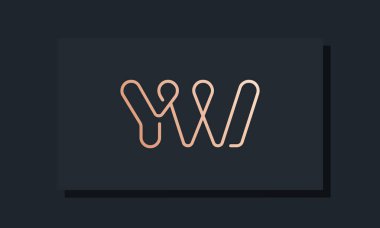 Asgari çizgi sanat baş harfleri YW logosu. Bu logo, klipsli yazı karakterinden esinlenilmiş. İlk harfleri hangi şirket ya da markanın başlattığı uygun olacaktır..