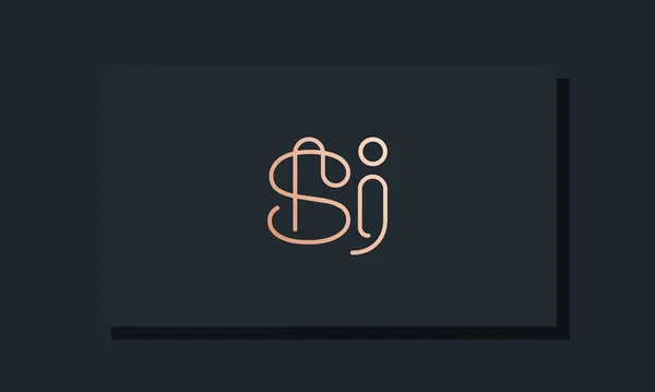 最小剪辑初始字母Sj标志 这种标识灵感来自于剪贴画字体 它将适用于那些公司或品牌的首字母首字母缩写 — 图库矢量图片