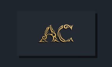 Luxury initial letters AC logo design. It will be use for Restaurant, Royalty, Boutique, Hotel, Heraldic, Jewelry, Fashion and other vector illustration